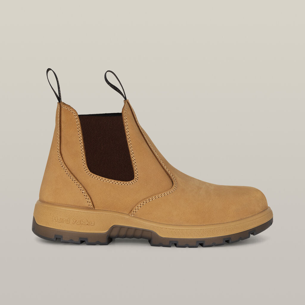 Hard Yakka Outback Pull On Steel Toe Pr Safety Boot - Wheat (Y60174)