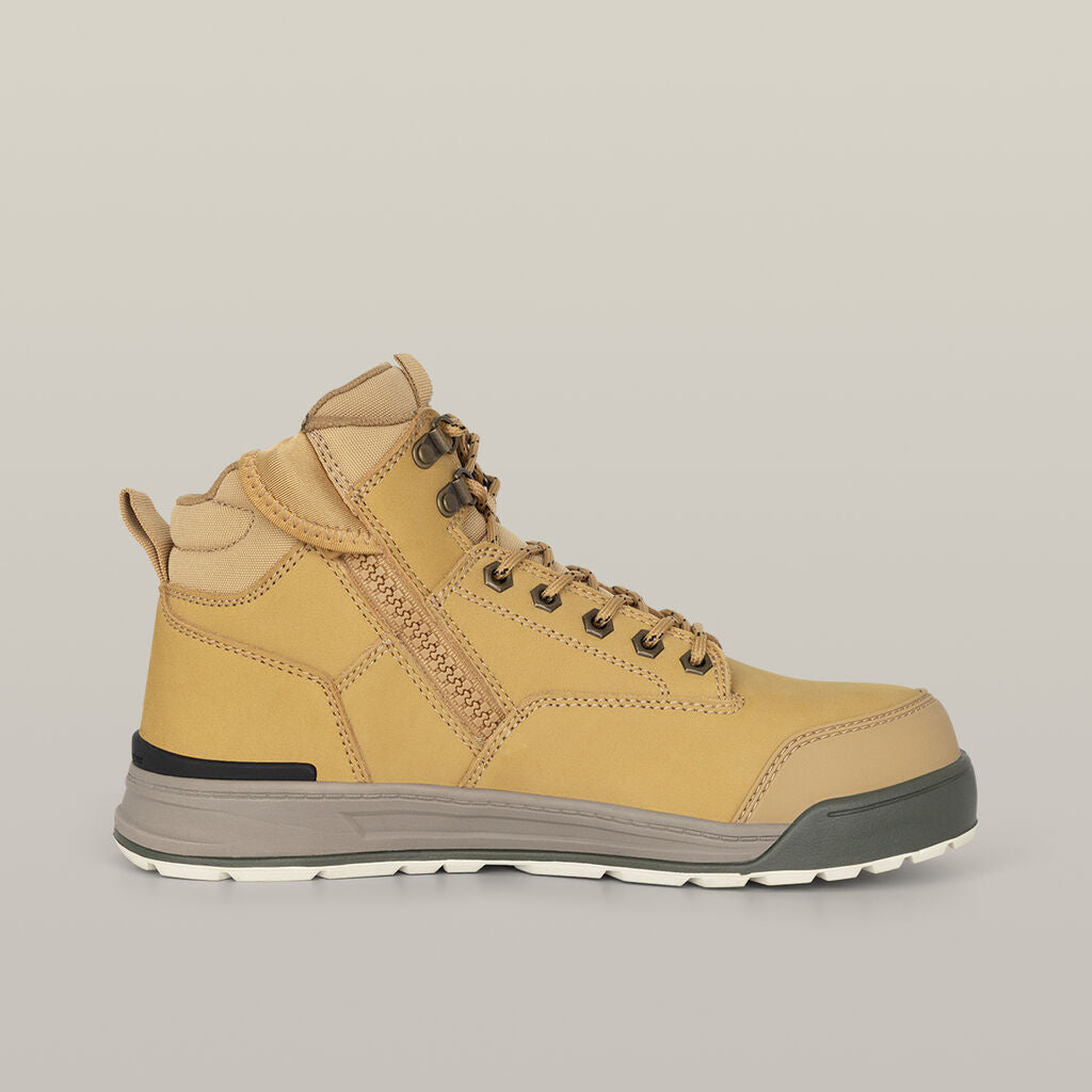 Hard Yakka 3056 Lace Up & Side Zip Steel Toe Safety Boot - Wheat (Y60200)