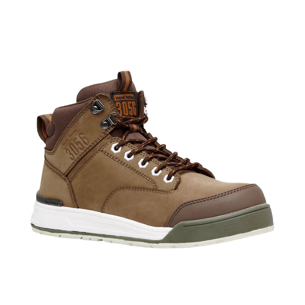 Hard Yakka 3056 Lace Up & Side Zip Steel Toe Safety Boot - Oak (Y60205)