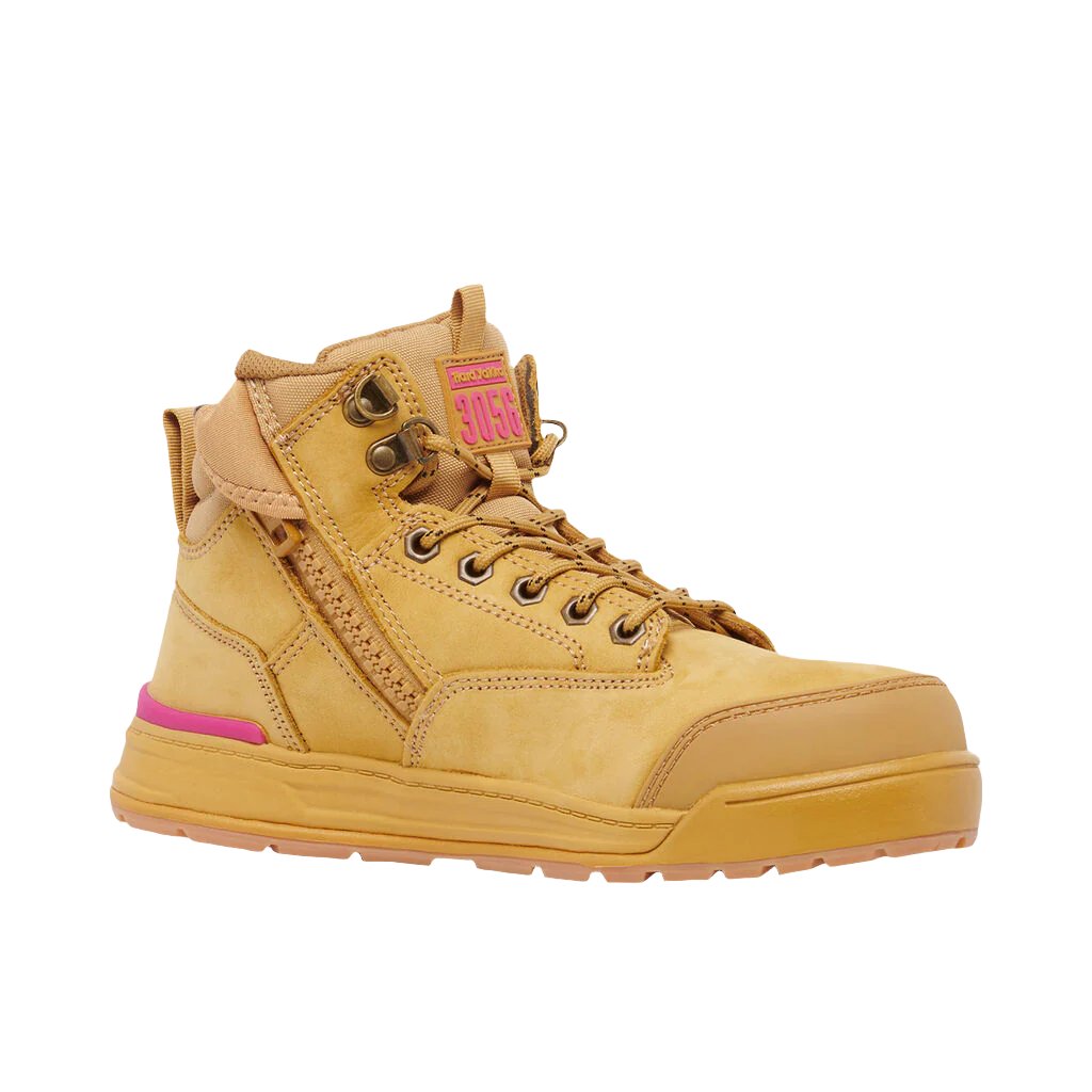 Hard Yakka Women's 3056 Lace Up & Side Zip Safety Boot - Wheat (Y60240)