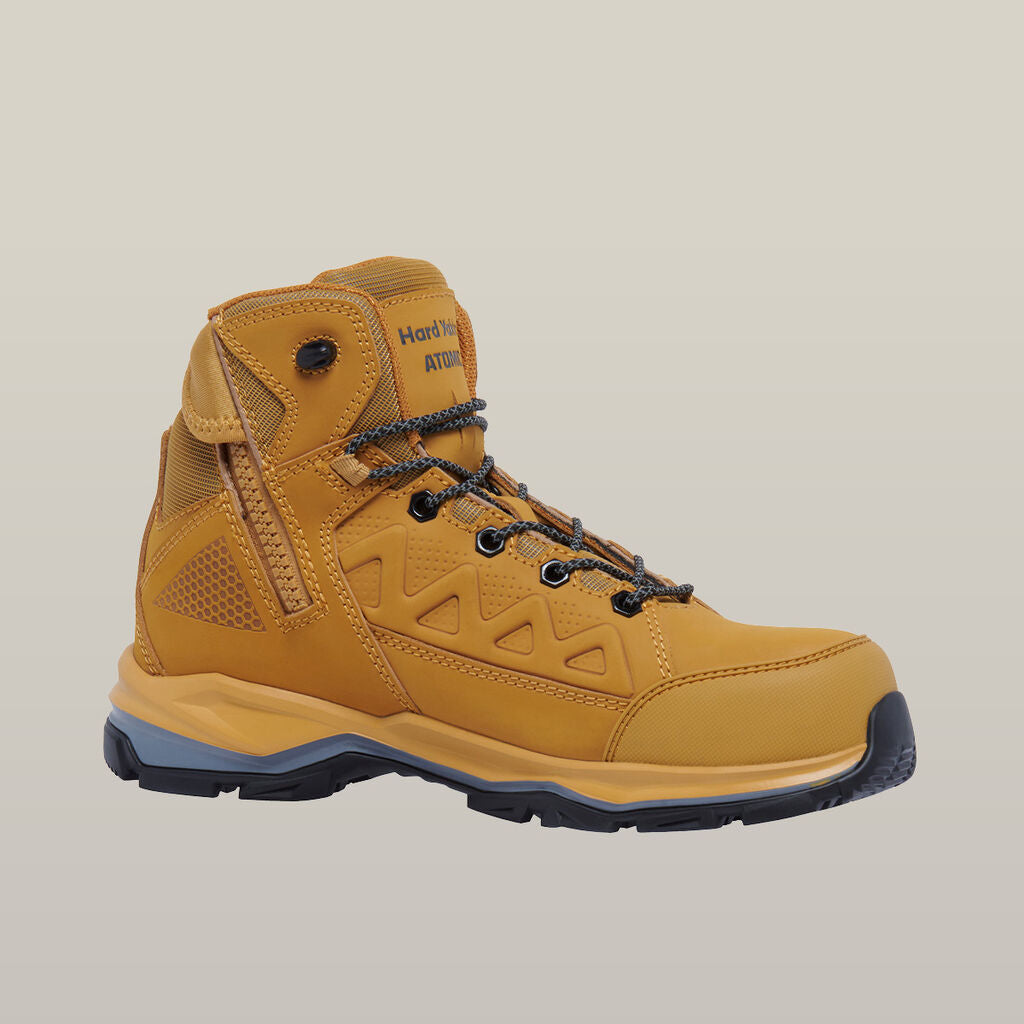 Hard Yakka Atomic Hybrid Lace Up & Side Zip Safety Boot - Wheat (Y60280)