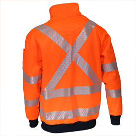 DNC Hivis Segmented Tape X Back 1/2 Zip Jumper (3533)