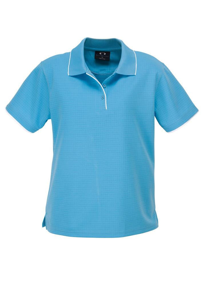 Biz Collection-Biz Collection Ladies Elite Polo-Aqua Blue / White / 8-Uniform Wholesalers - 2