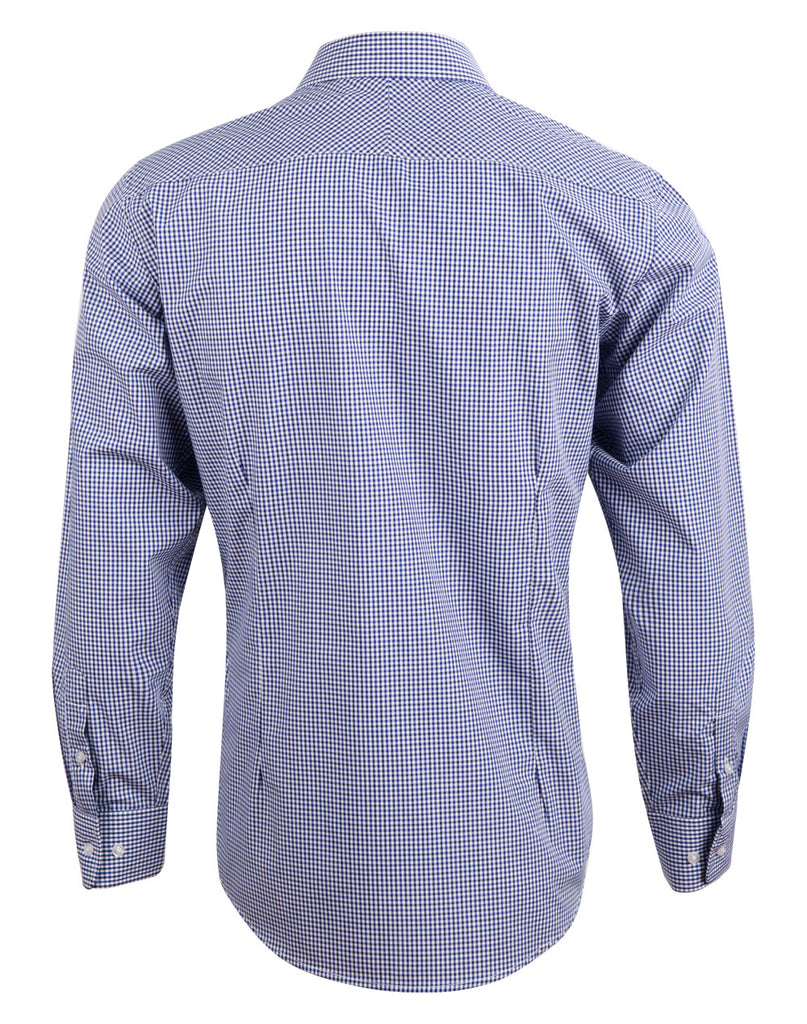 Winning Spirit Men’s Two Tone Gingham Long Sleeve Shirt (M7320L)