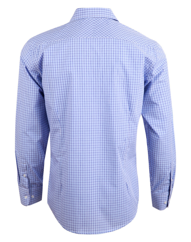 Winning Spirit Men’s Two Tone Gingham Long Sleeve Shirt (M7320L)