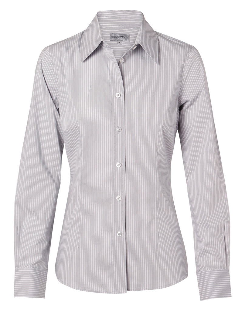 Winning Spirit Women's Ticking Stripe Long Sleeve Shirt (M8200L)