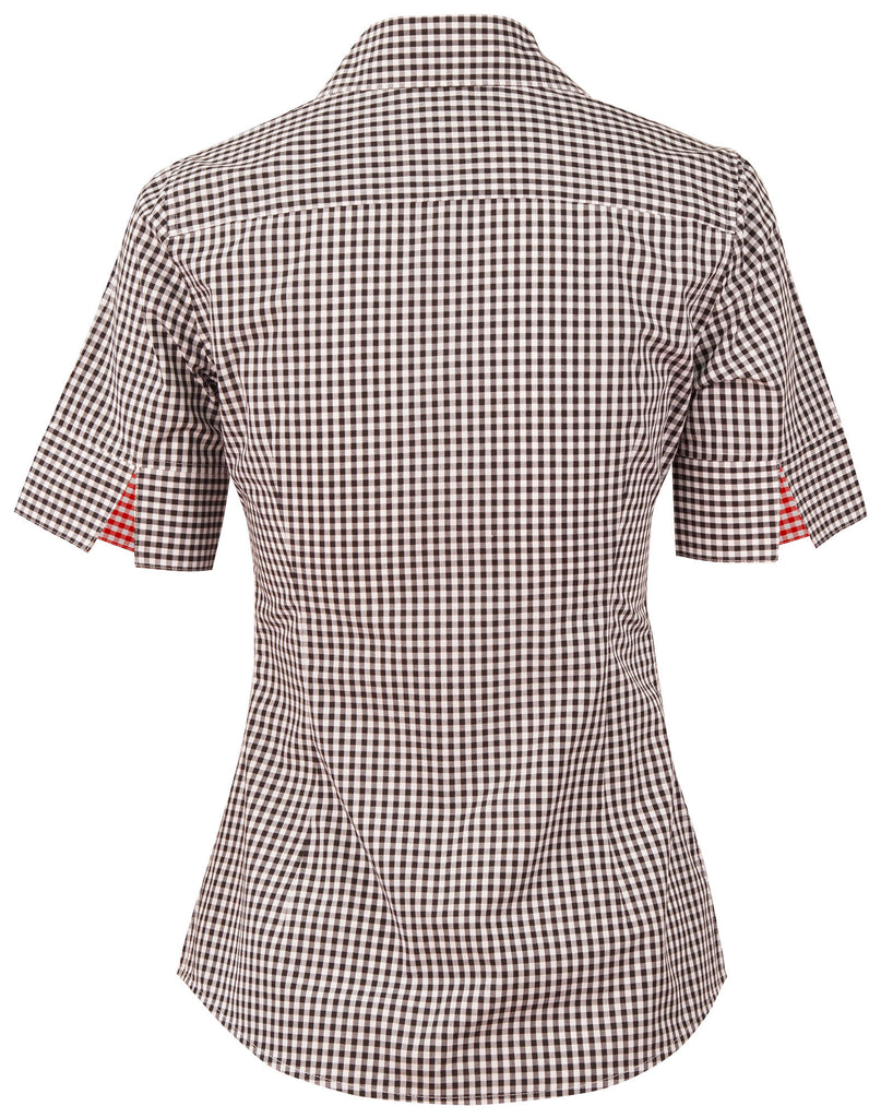 Winning Spirit Ladies’ Gingham Check Short Sleeve Shirt (M8330S)