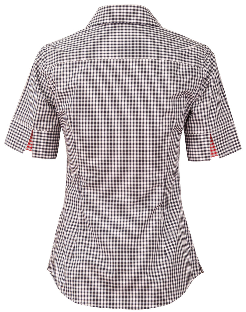 Winning Spirit Ladies’ Gingham Check Short Sleeve Shirt (M8330S)