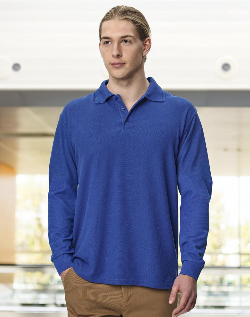 Winning Spirit Unisex Traditional Poly/Cotton Pique Long Sleeve Polo (PS12)