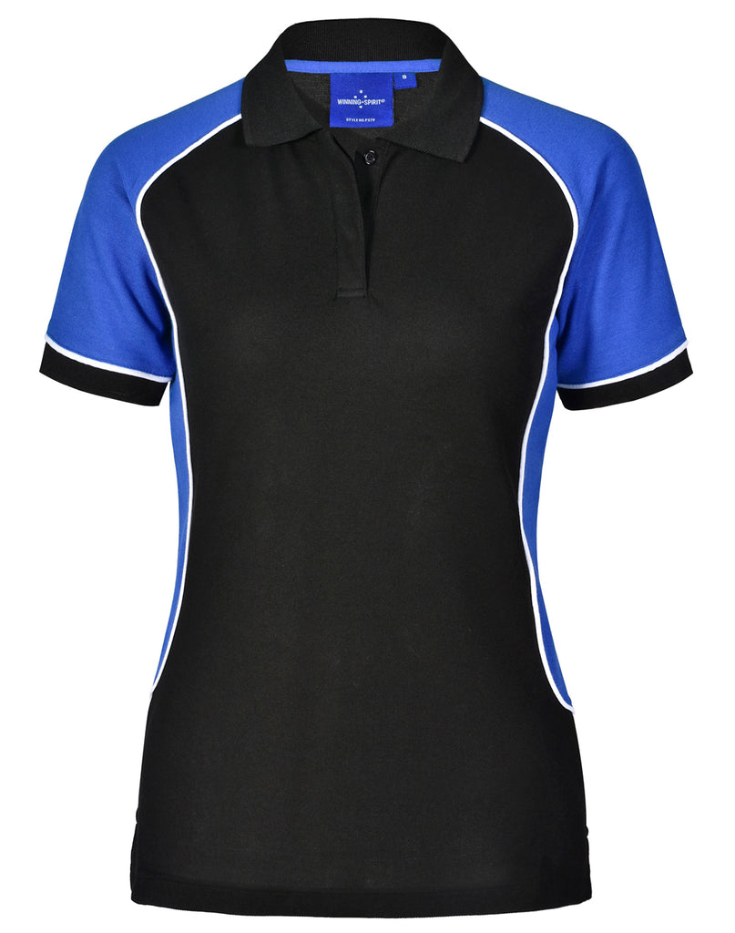 Winning Spirit Women's TrueDry® Tri-colour Short Sleeve Pique Polo (PS78)