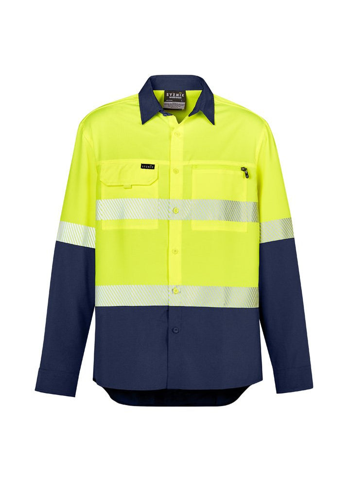 Syzmik Mens Hi Vis Outdoor Segmented Tape L/S Shirt  (ZW470)